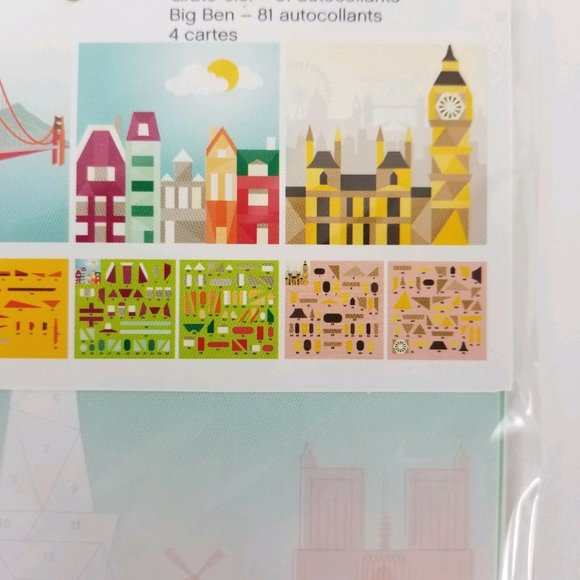 Craft Smart Sticker By Numbers 235 Pc Kit 4 Pk Eiffel Tower Big Ben Golden Gate - Picture 11 of 12